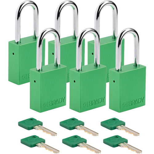 Lockout Padlock, Safety Padlock, Keyed Different, Aluminum, 1-1/2" Width D. Morneault & Fils