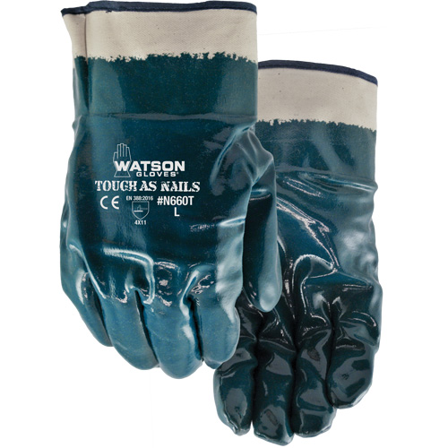 Tough-As-Nails Chemical-Resistant Gloves, Size X-Large, Cotton/Nitrile D. Morneault & Fils