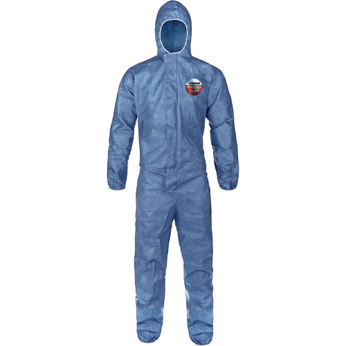 Hooded Coveralls, Large, Blue, MicroMax&reg; VP D. Morneault & Fils