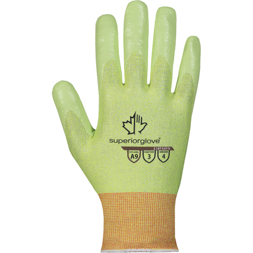 Gants r&eacute;sistant aux coupures haute visibilit&eacute; S18TAXFN, Taille 6, Calibre 18, Rev&ecirc;tement Mousse de nitrile, Enveloppe en TenActiv, ASTM ANSI niveau A9 D. Morneault & Fils