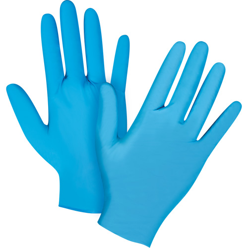 Emballages de gants jetables pour machine distributrice, Petit, Nitrile, 4,5 mils, Sans poudre, Bleu, Classe 2 D. Morneault & Fils