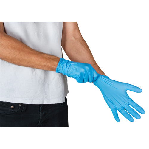 Emballages de gants jetables pour machine distributrice, Petit, Nitrile, 4,5 mils, Sans poudre, Bleu, Classe 2 D. Morneault & Fils