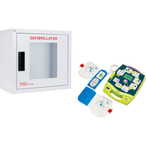 AED Plus&reg; Defibrillator & Wall Cabinet Kit, Semi-Automatic, English, Class 4 D. Morneault & Fils