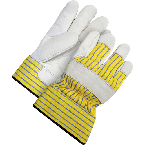 Lined Fitter's Gloves with Safety Cuff, 2X-Large, Grain Cowhide Palm, Acrylic-Pile Inner Lining D. Morneault & Fils