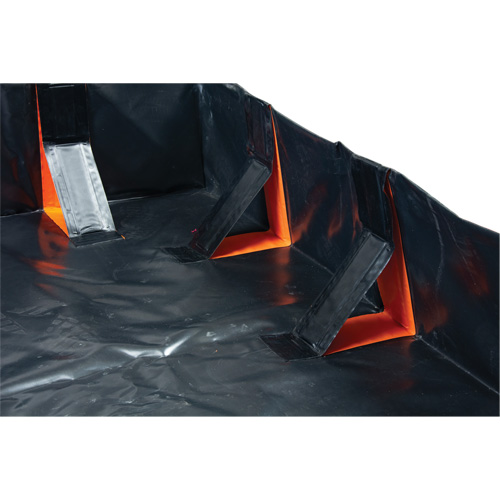 IBX Wall Pop-Up Berm, 4488 US gal. Capacity, 12' W x 50' L x 12" H, Snap-Up Bracket D. Morneault & Fils
