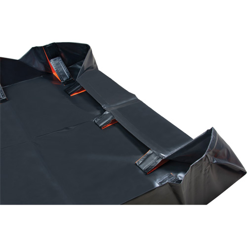 IBX Wall Pop-Up Berm, 4488 US gal. Capacity, 12' W x 50' L x 12" H, Snap-Up Bracket D. Morneault & Fils