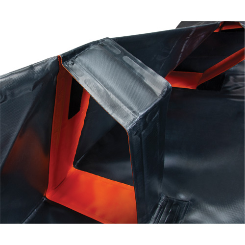 IBX Wall Pop-Up Berm, 4488 US gal. Capacity, 12' W x 50' L x 12" H, Snap-Up Bracket D. Morneault & Fils