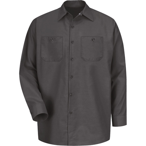 Long Sleeve Industrical Work Shirt, Men's, Medium, Charcoal D. Morneault & Fils