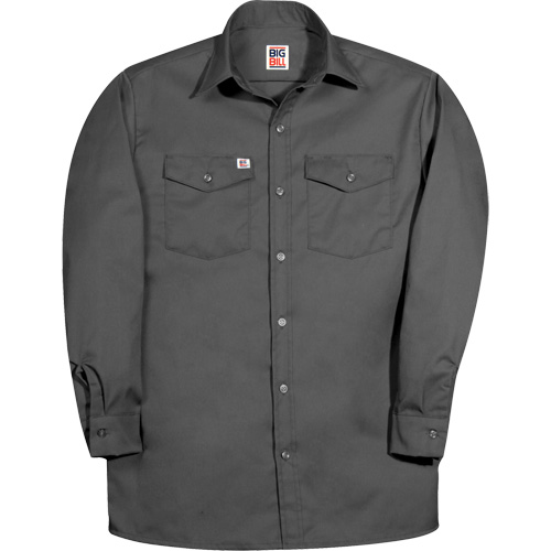 Premium Long-Sleeve Work Shirt, Men's, 2X-Large, Charcoal D. Morneault & Fils