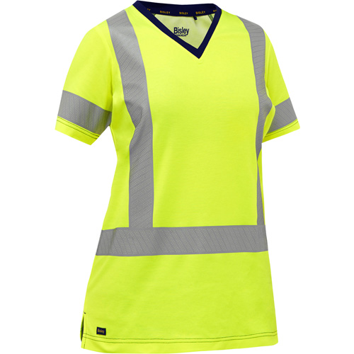 Bisley&reg; Women's X-Back Short Sleeve Shirt, Poly-Cotton, Small, High Visibility Lime-Yellow D. Morneault & Fils