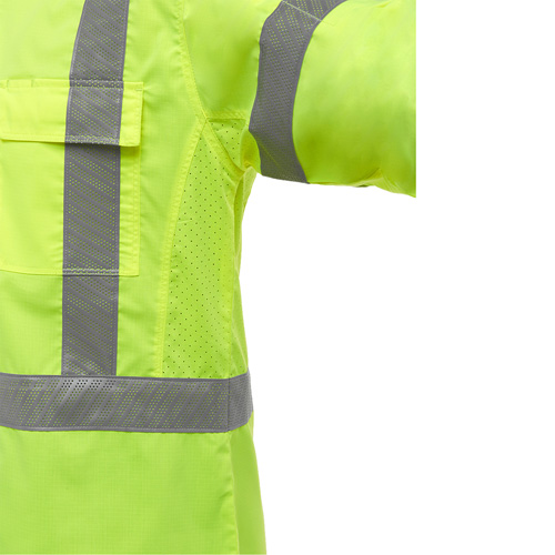 Chemise de travail &agrave; manches longues et X au dos Bisley avec X-Airflow, Poly-coton, Petit, Jaune lime haute visibilit&eacute; D. Morneault & Fils