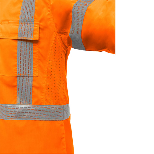 Bisley&reg; X-Back Long Sleeve Work Shirt with X-Airflow, Poly-Cotton, Small, High Visibility Orange D. Morneault & Fils
