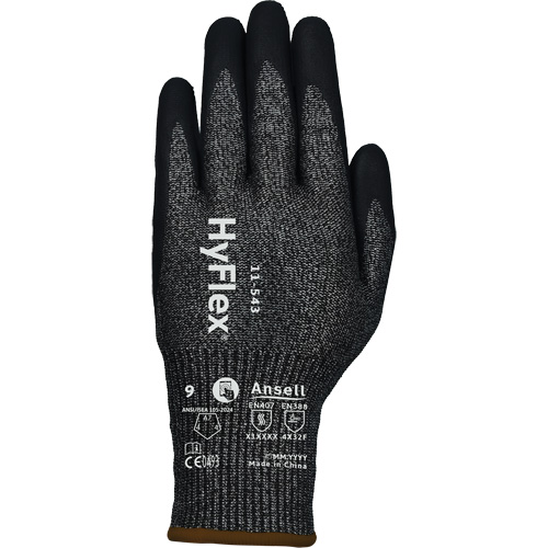 Gants r&eacute;sistants &agrave; la coupe HYFLEX 11-543, Taille 6, Calibre 13, Rev&ecirc;tement Nitrile, Enveloppe en Nylon/Acier inoxydable/PEHP/Spandex, ASTM ANSI niveau A7/EN 388 niveau F D. Morneault & Fils