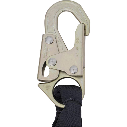 SA-5200-2.5 Shock Absorbing Lanyard, 2.5', Snap Hook Center, Snap Hook Leg Ends, Polyester D. Morneault & Fils