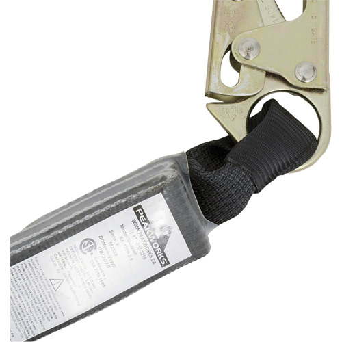 SA-5200-2.5 Shock Absorbing Lanyard, 2.5', Snap Hook Center, Snap Hook Leg Ends, Polyester D. Morneault & Fils
