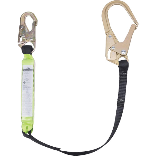 SA-6402-4 Shock Absorbing Lanyard, 4', Form Hook Center, Snap Hook Leg Ends, Polyester D. Morneault & Fils