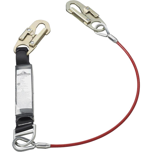 SA-5500-6 Shock Absorbing Lanyard, 6', Snap Hook Center, Snap Hook Leg Ends, Galvanized Steel D. Morneault & Fils