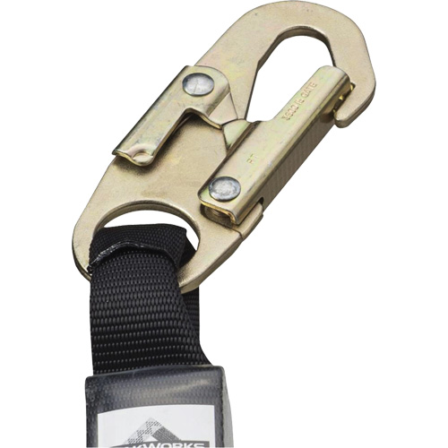 SA-5500-6 Shock Absorbing Lanyard, 6', Snap Hook Center, Snap Hook Leg Ends, Galvanized Steel D. Morneault & Fils