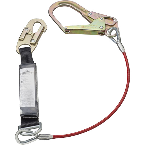 SA-5502-6 Shock Absorbing Lanyard, 6', Form Hook Center, Snap Hook Leg Ends, Galvanized Steel D. Morneault & Fils