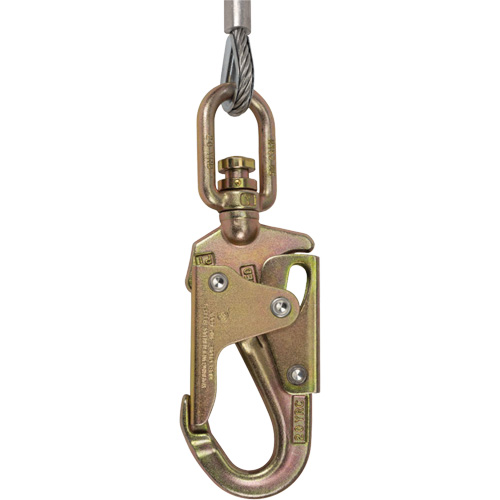 SRL-73302-20LE Self-Retracting Lifeline, 20', Galvanized Steel, Swivel D. Morneault & Fils