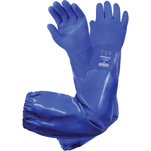 Integra 77-395 Triple-Dipped Chemical-Resistant Gloves, Size 8, 28" L, PVC, Cotton Inner Lining D. Morneault & Fils