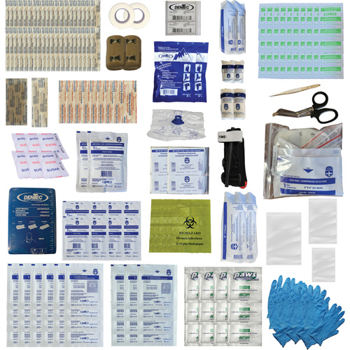 Trousse de premiers soins Shield, R&eacute;pond ou surpasse la norme CSA Z1220-24 type 3 environnements &agrave; haut risque, Moyen (26-50 travailleurs) D. Morneault & Fils