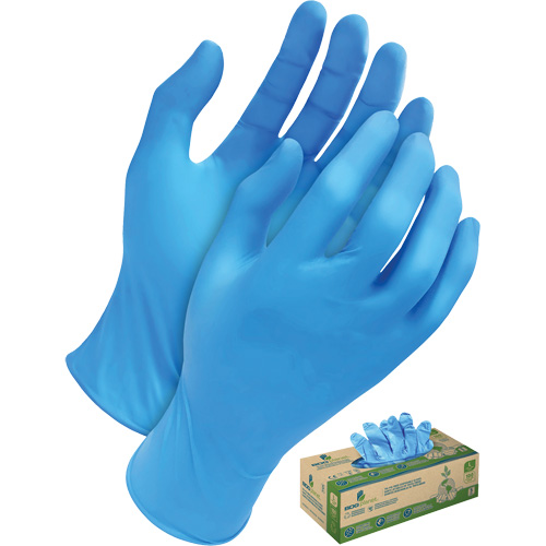 Gants jetables en tri polym&egrave;re, Petit, Poly&eacute;thyl&egrave;ne, 5 mils, Sans poudre, Bleu D. Morneault & Fils