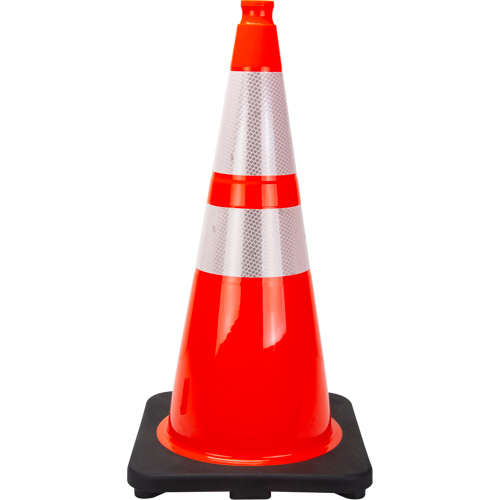 Premium Traffic Cone, 28", Orange, 4" & 6" Reflective Collar(s) D. Morneault & Fils
