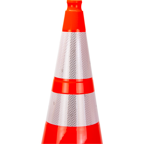 Premium Traffic Cone, 28", Orange, 4" & 6" Reflective Collar(s) D. Morneault & Fils