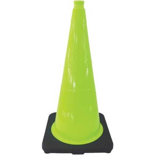 Premium Traffic Cone, 18", Lime Green D. Morneault & Fils