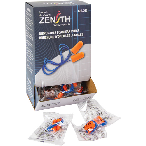 Foam Earplugs, Pair - Polybag, Corded D. Morneault & Fils