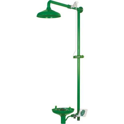 Laboratory Combination Shower with Open ABS Bowl, Wall-Mount D. Morneault & Fils