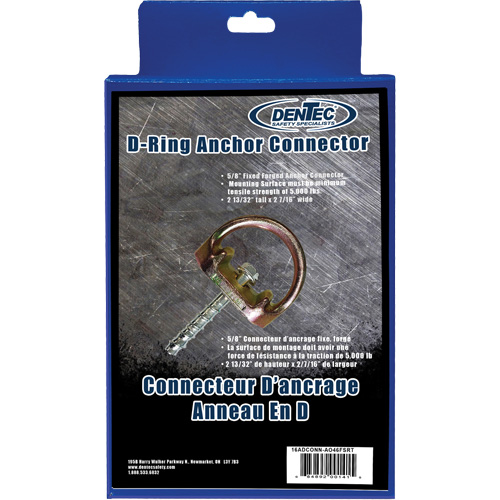 Raccord d'ancrage, Anneau en D, Usage Temporaire D. Morneault & Fils