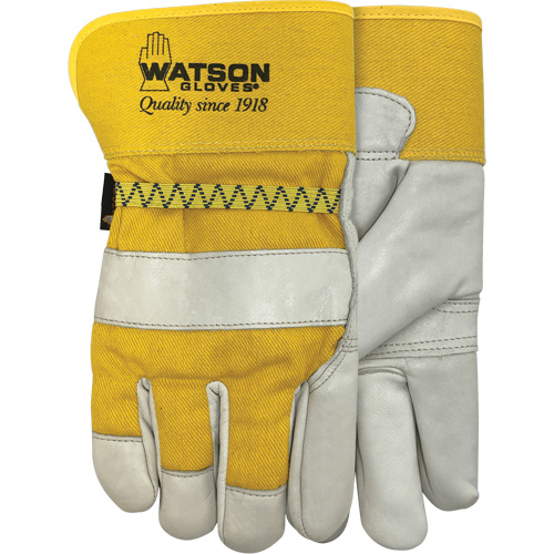Gants doubl&eacute;s combin&eacute;s en cuir 94003i , Grand, Paume en Cuir fleur de vache, Molleton D. Morneault & Fils