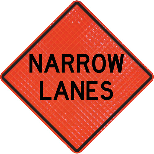 Enseigne enroulable Quadra Flex avec symbole de contr&ocirc;leur de la circulation D. Morneault & Fils