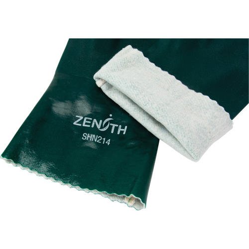 Gants verts &agrave; double enduit, 12" lo, PVC, Doublure en Jersey de coton, 70 mils D. Morneault & Fils