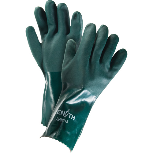 Gants verts &agrave; double enduit, 14" lo, PVC, Doublure en Jersey de coton, 70 mils D. Morneault & Fils