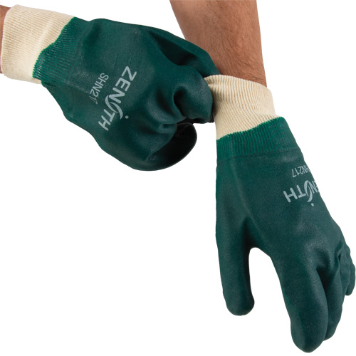 Gants verts &agrave; double enduit, 10" lo, PVC, Doublure en Jersey de coton, 70 mils D. Morneault & Fils
