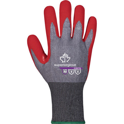 Waterproof Cut-Resistant Gloves, Size 6, 6 Gauge, Foam Nitrile Coated, TenActiv Shell, ASTM ANSI Level A4 D. Morneault & Fils