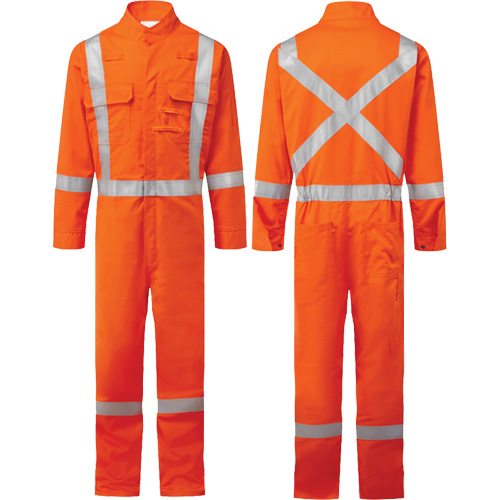 Bizflame&reg; 88/12 Iona 7 oz. FR510 FR Coverall, Size 36, Orange D. Morneault & Fils