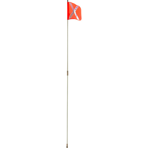 Tige de s&eacute;curit&eacute; robuste, Fixation Filet&eacute;, Hauteur 8', Orange avec X r&eacute;fl&eacute;chissant D. Morneault & Fils
