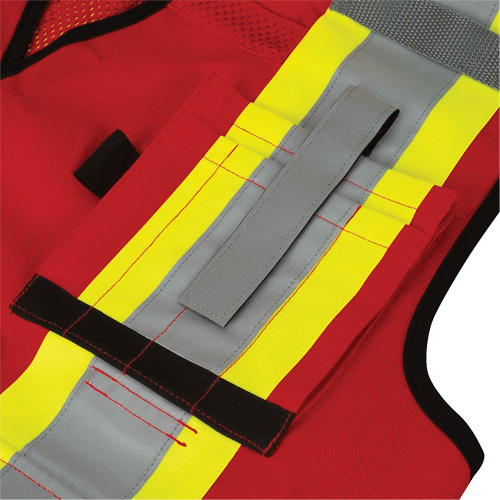 6678 High-Visibility Antimicrobial Mesh-Back Surveyor Vest, Red, Small, Polyester D. Morneault & Fils