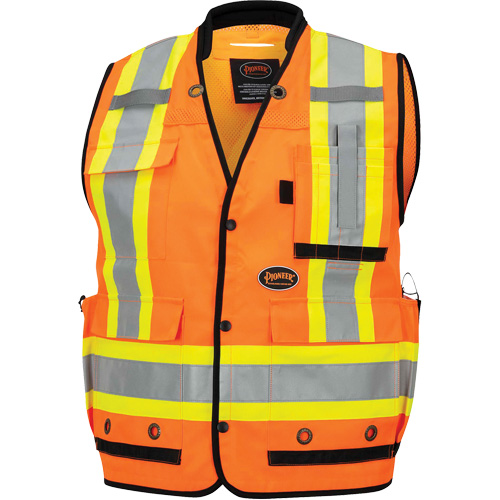 6680 High-Visibility Antimicrobial Mesh-Back Surveyor Vest, High Visibility Orange, Small, Polyester D. Morneault & Fils