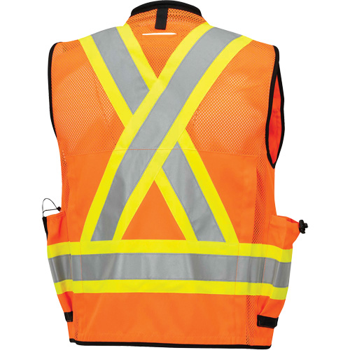 6680 High-Visibility Antimicrobial Mesh-Back Surveyor Vest, High Visibility Orange, Small, Polyester D. Morneault & Fils