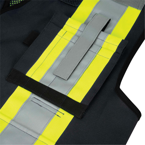 6679 High-Visibility Antimicrobial Mesh-Back Surveyor Vest, Black, Small, Polyester D. Morneault & Fils