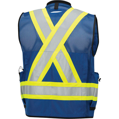 6681 High-Visibility Antimicrobial Mesh-Back Surveyor Vest, Royal Blue, Small, Polyester D. Morneault & Fils