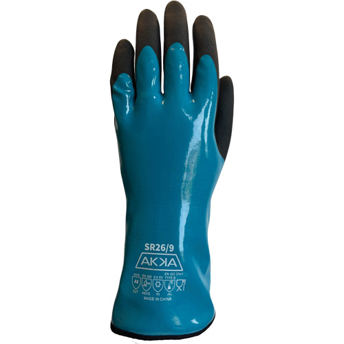 Gants alimentaires de protection contre les produits chimiques, le froid et la coupe, Taille 7, 12" lo, PVC, Doublure en Nylon D. Morneault & Fils