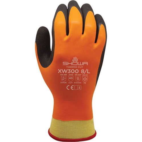 Gants r&eacute;sistants &agrave; la coupe et au froid XW300 , 7/Moyen, R&ecirc;vetement Latex de caoutchouc, Enveloppe en Kevlar D. Morneault & Fils