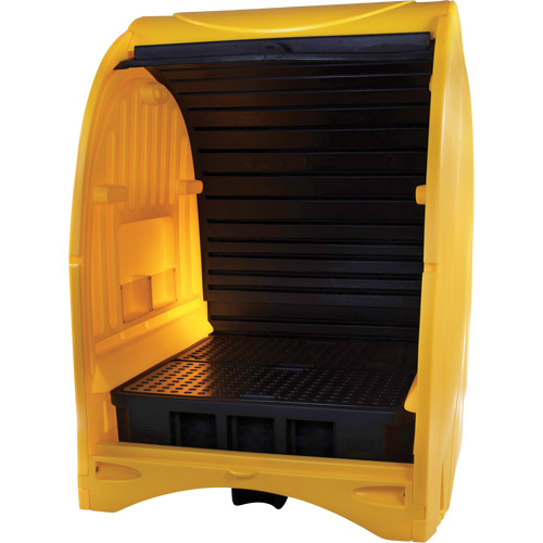 4-Drum Hard Cover Spill Pallet, 68.11" L x 61.61" W x 83.07" H, 1433 lbs. Load Capacity D. Morneault & Fils