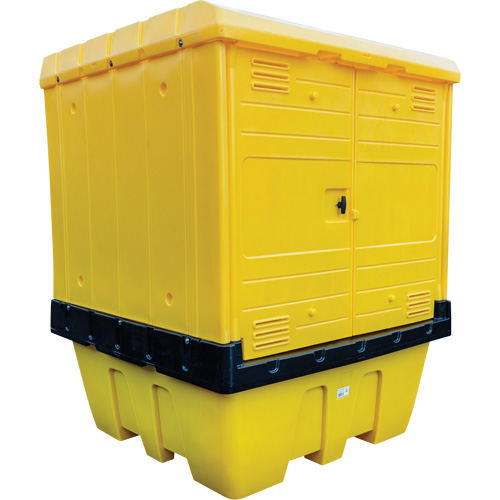 Hard Cover IBC Spill Pallet, 70" L x 70" W x 90" H, 1135 lbs. Load Capacity D. Morneault & Fils